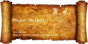 Major Abigél névjegykártya